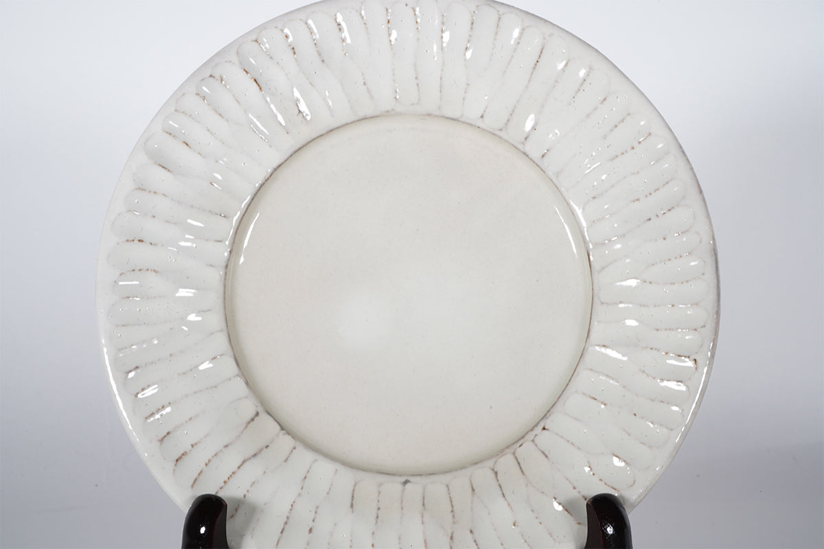 粉引しのぎ 5寸リム皿