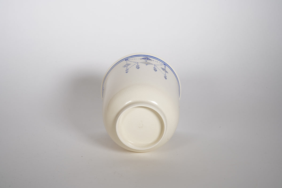 仁清 色絵瓔珞文 青 蓋付湯呑