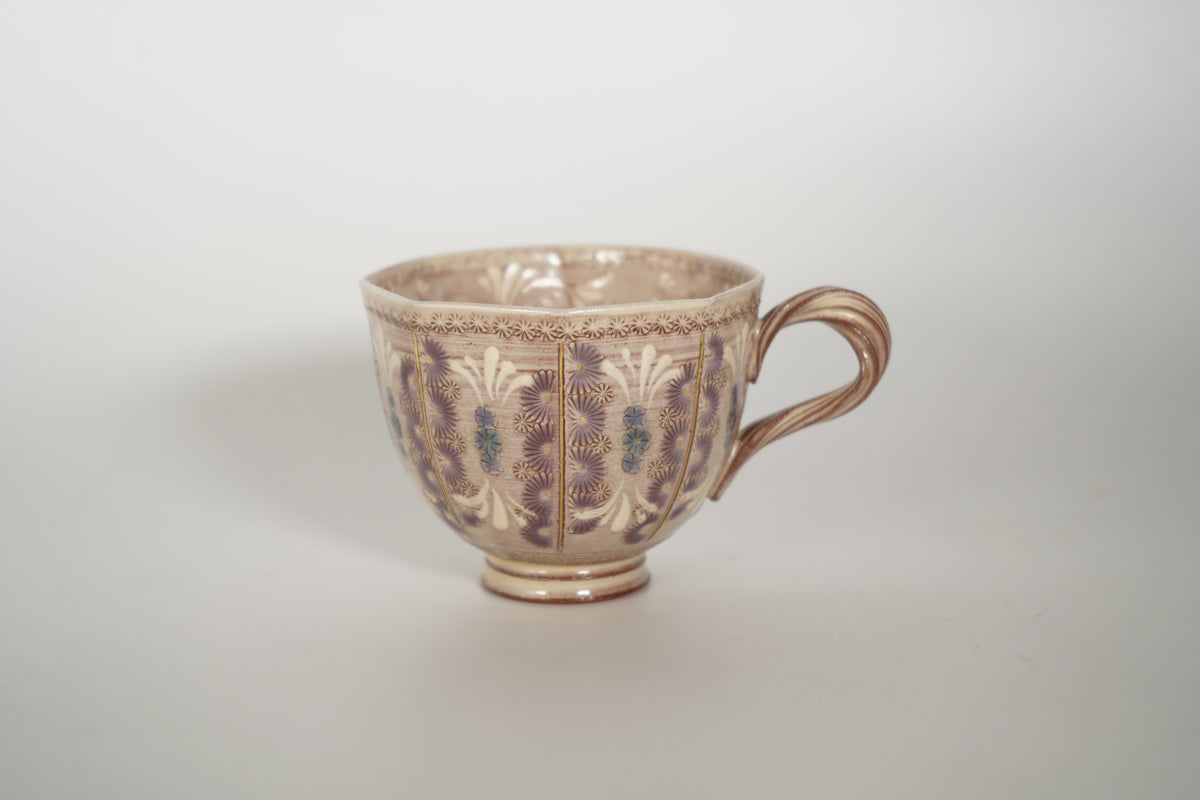 コーヒー碗皿 紫彩華紋