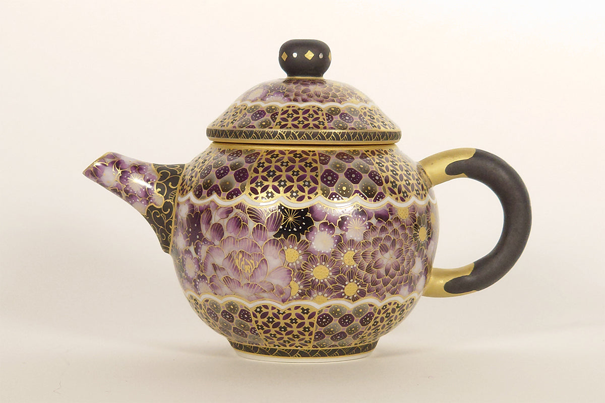 金銀彩草花 大徳 茶注