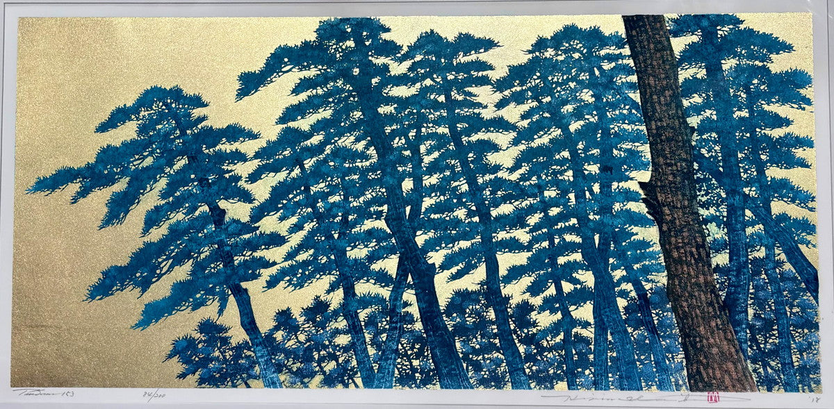 木版畫　TreeScene153　並木一